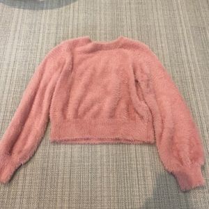 Aritzia Pink Fuzzy Sweater